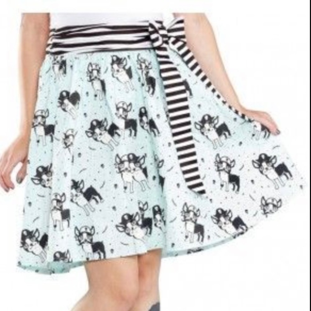 Sourpuss Pirate Boston Terrier Swing Skirt